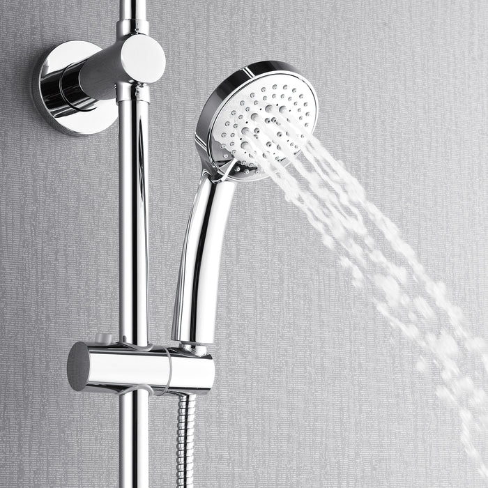 Forno Acqua AcquaSPA Retrofit Shower, Overhead Rainfall Shower, Handheld Shower Head, Body Jets, 6 Way Diverter, Polished Stainless Steel Finish, 2.5 GPM Flow Rate