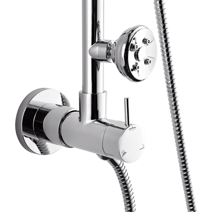 Forno Acqua AcquaSPA Retrofit Shower, Overhead Rainfall Shower, Handheld Shower Head, Body Jets, 6 Way Diverter, Polished Stainless Steel Finish, 2.5 GPM Flow Rate
