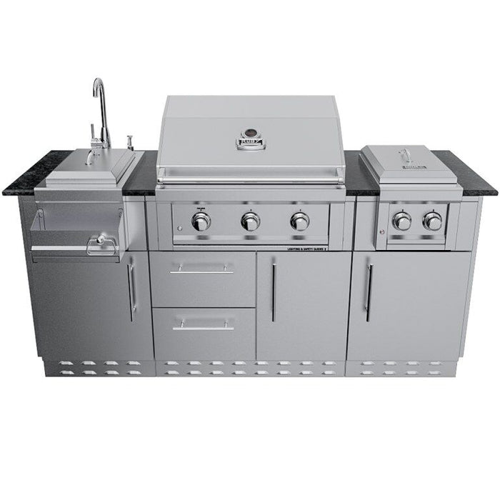 Sunstone THE CAPRICE 6 FT 4 IN Grill & Bar Sink Outdoor Island Package – SCPCAPRICE6.4