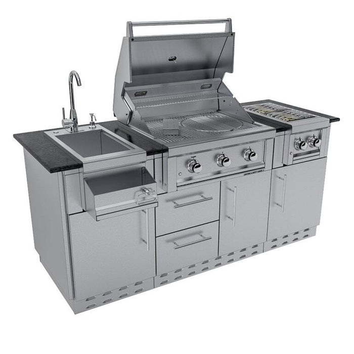 Sunstone THE CAPRICE 6 FT 4 IN Grill & Bar Sink Outdoor Island Package – SCPCAPRICE6.4
