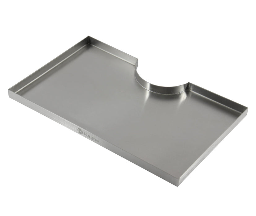 16" x 10" Surface Mount Drip Tray - 3" Column Cut-Out - SS, No Drain