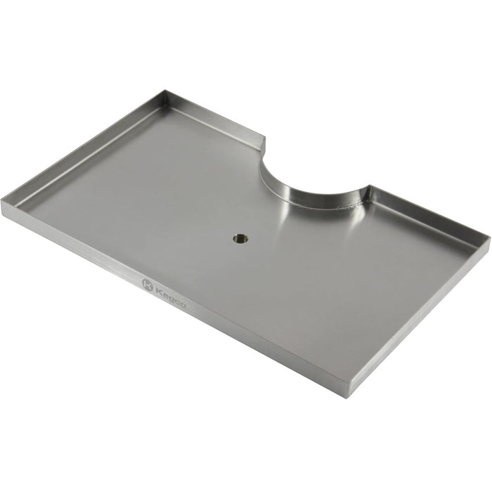 Kegco 16" x 10" Surface Mount Drip Tray 3" Column Cut-Out with Drain