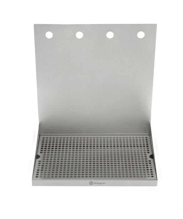 16" x 10" Wall Mount Drip Tray with Drain - 4 Shank Holes