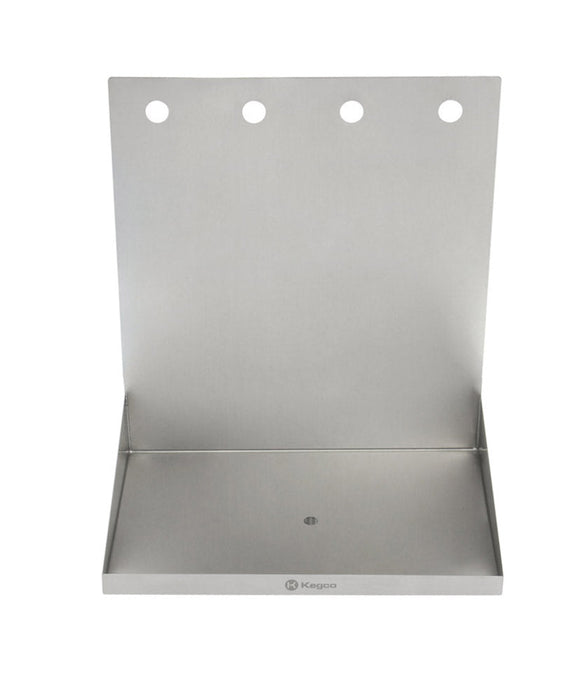 16" x 10" Wall Mount Drip Tray with Drain - 4 Shank Holes