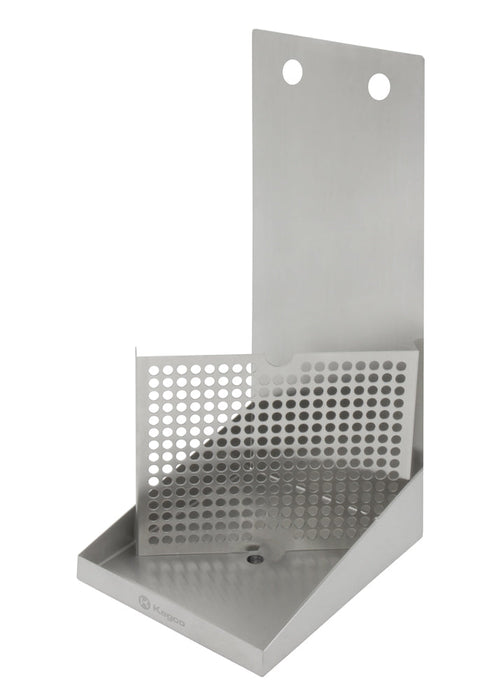 8" x 10" Wall Mount Drip Tray with Drain - 2 Shank Holes