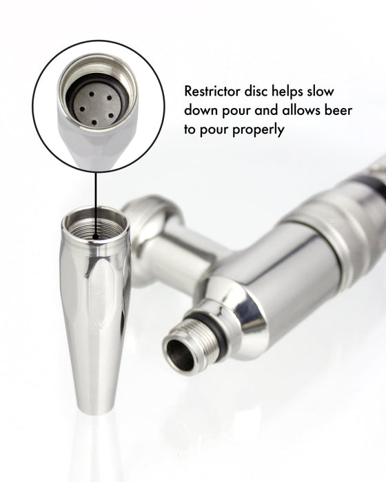 7.5" Stainless Contact Nitro Stout Beer Faucet