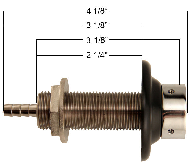 3-1/8" Brass Nipple Shank - 3/16" I.D. Bore