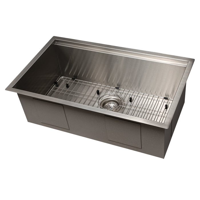 ZLINE Garmisch 30 in. Undermount Single Bowl Stainless Steel Kitchen Sink with Bottom Grid and Accessories (SLS-30)