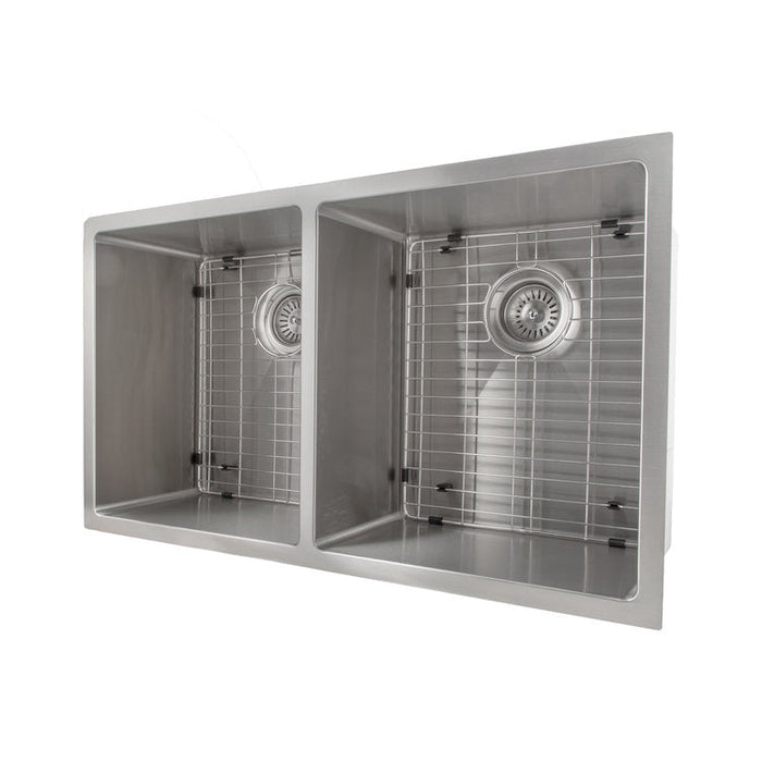 ZLINE Anton 33 in. Undermount Double Bowl Stainless Steel Kitchen Sink with Bottom Grid (SR50D-33)