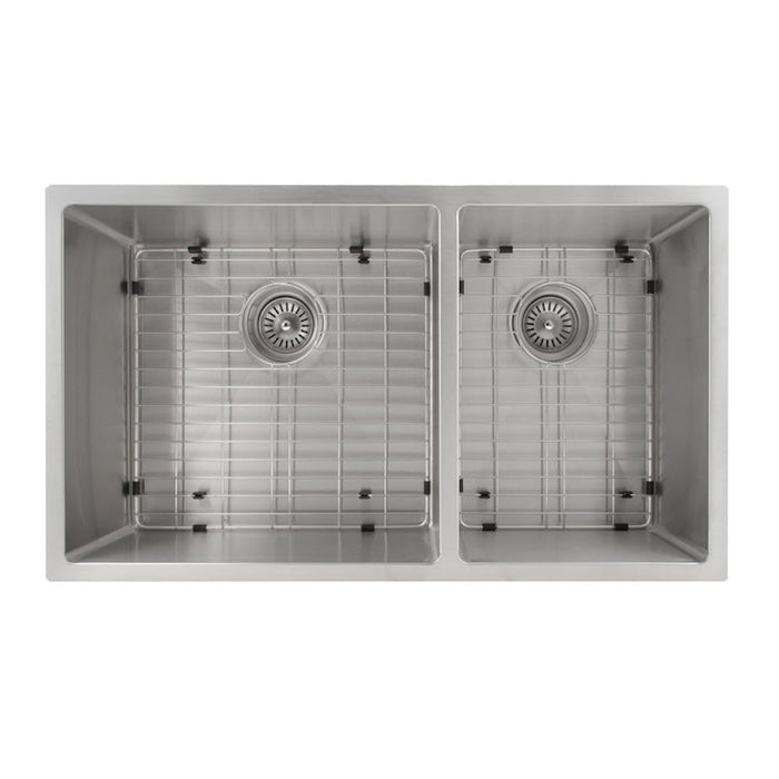 ZLINE 33 in. Chamonix Undermount Double Bowl Kitchen Sink with Bottom Grid (SR60D-33)