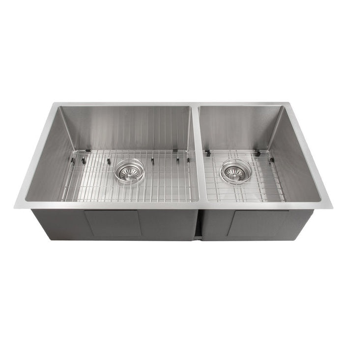 ZLINE 36 in. Chamonix Undermount Double Bowl Kitchen Sink with Bottom Grid (SR60D-36)