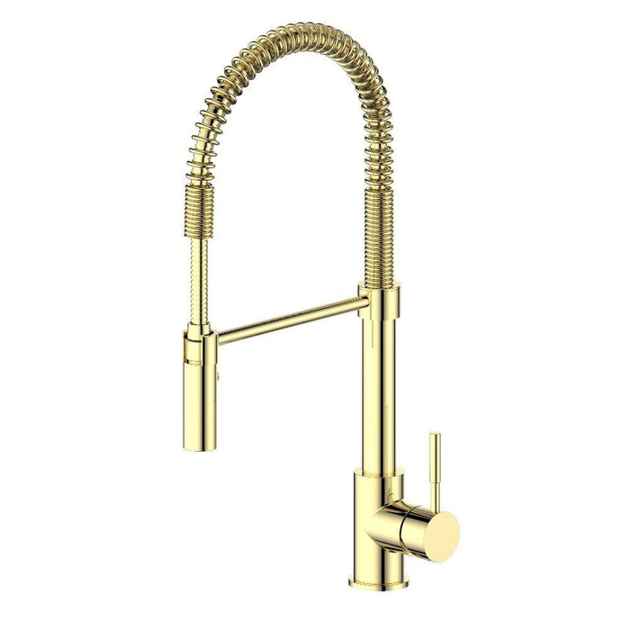 ZLINE Sierra Pull Down Spring Single Handle Kitchen Faucet in Polished Gold (SRA-KF-PG)