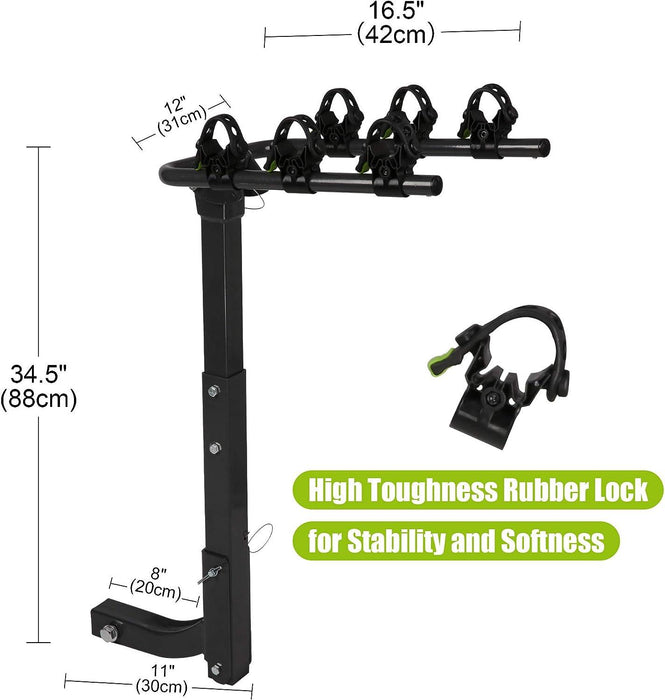 Hitch Bike Rack for 3 Bikes Foldable Bicycle Carrier for Car with 2" Hitch Receiver