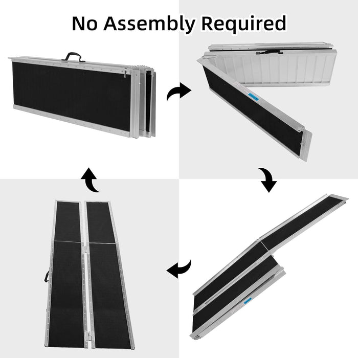 10ft Portable Ramp for Wheelchair Scooter Folding Aluminum Alloy Ramp with Handle