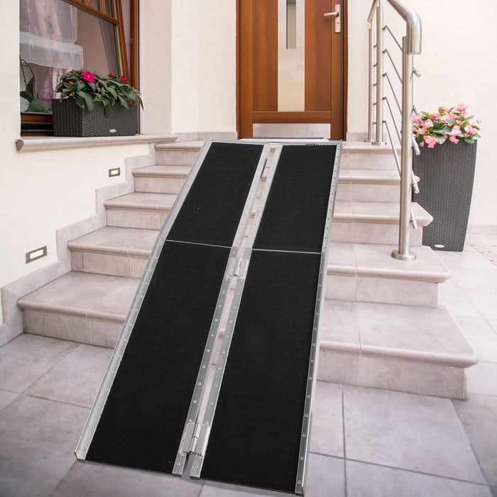 10ft Portable Ramp for Wheelchair Scooter Folding Aluminum Alloy Ramp with Handle