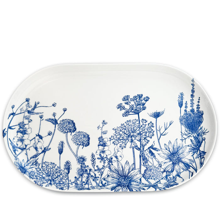 Summer Blues Large Coupe Oval Platter