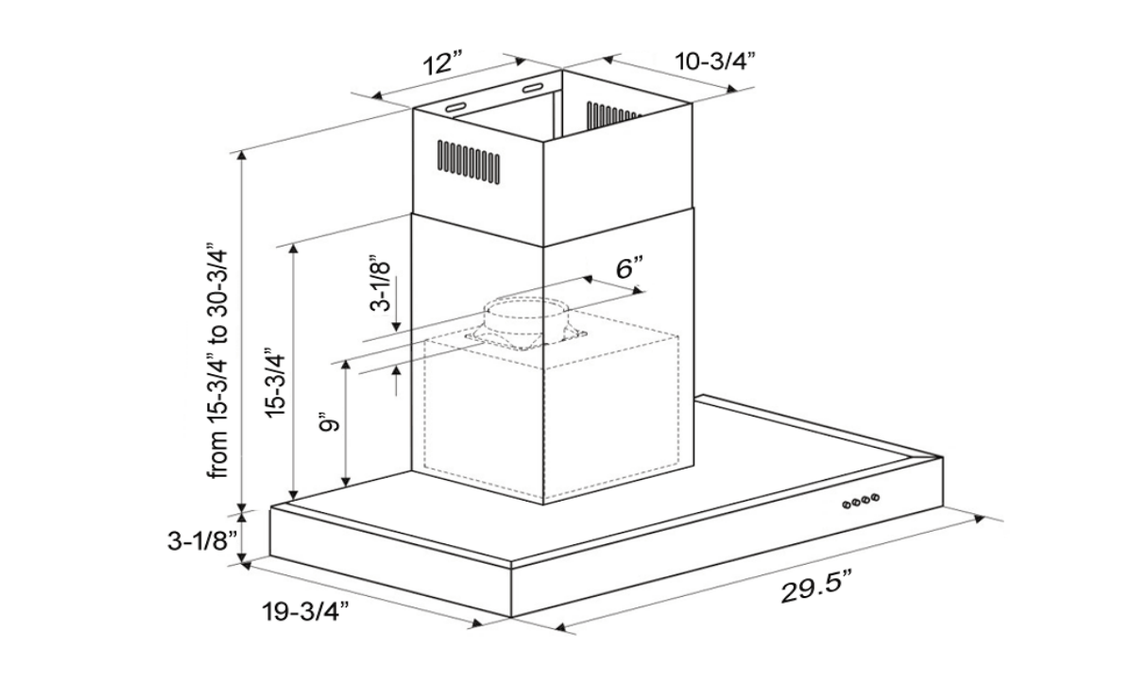 (Dented)  30 Inch 600 CFM White Wall Mount Range Hood - Victory SV400Z