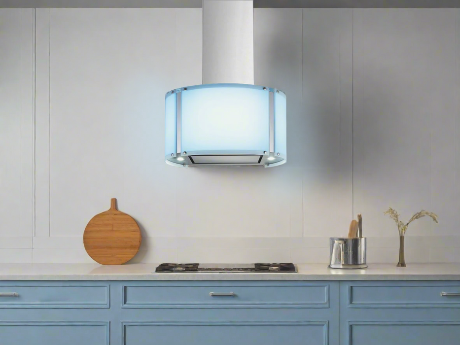 27 Inch 600 CFM Wall Mount Range Hood with Glass LED Panels - VICTORY SV900