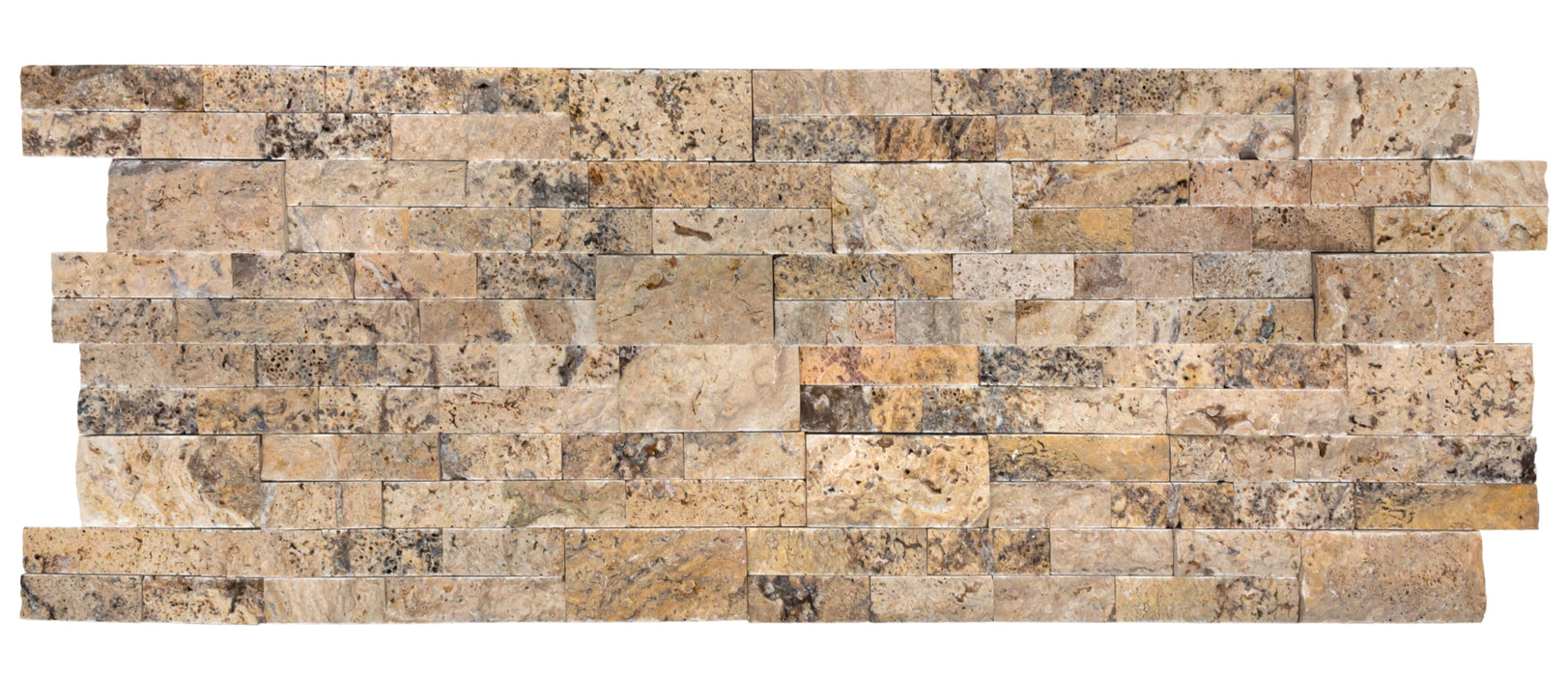 Scabos Ledger 3D Panel 6"x24" Split-face Natural Travertine Wall Tile - Belair Collection