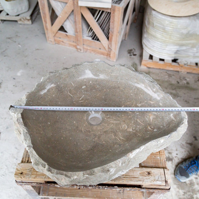 Seagrass Fossil Limestone Rustic Above Vanity Bathroom Vessel Sink Polished Interior Rustic Exterior