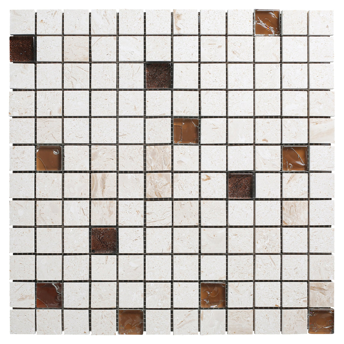 Shell Stone Limestone and Brown Glass Mix 1