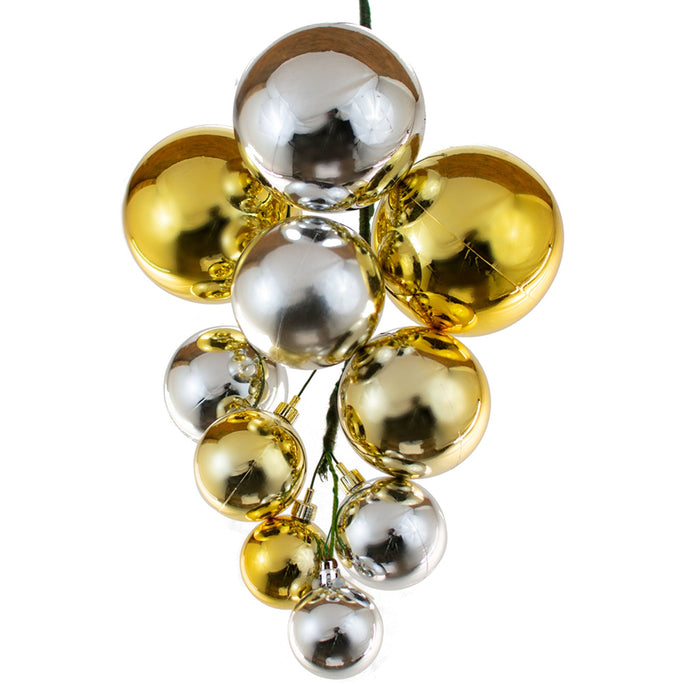 Shiny Gold & Silver Ball Cluster