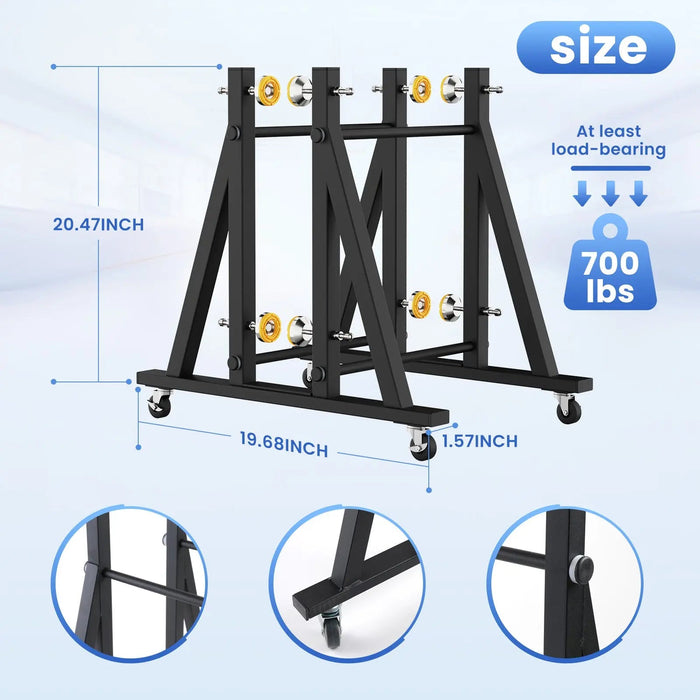 Showroom Display Rack with Wheel for Heavy-Duty Doors, Wood Slabs, and Tiles