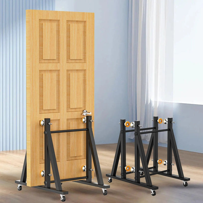 Showroom Display Rack with Wheel for Heavy-Duty Doors, Wood Slabs, and Tiles