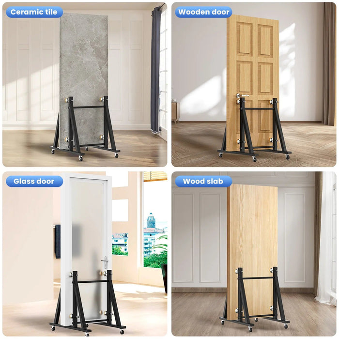 Showroom Display Rack with Wheel for Heavy-Duty Doors, Wood Slabs, and Tiles