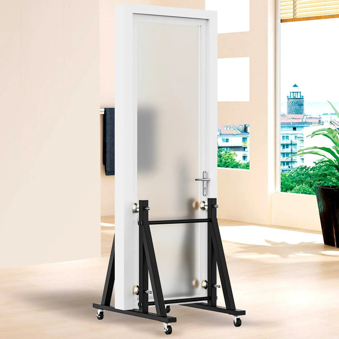 Showroom Display Rack with Wheel for Heavy-Duty Doors, Wood Slabs, and Tiles