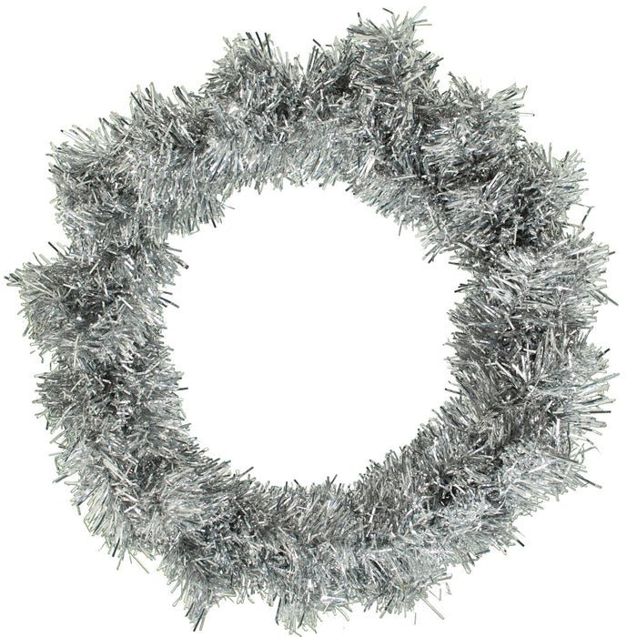 Silver Tinsel Christmas Wreaths