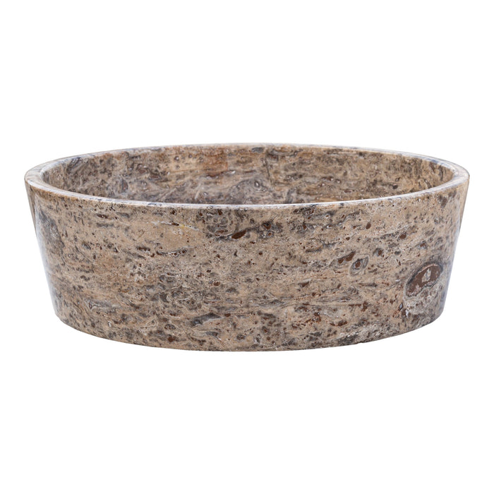 Silver Latte Travertine Natural Stone Above Vanity Bathroom Sink Polished (D)16" (H)5"