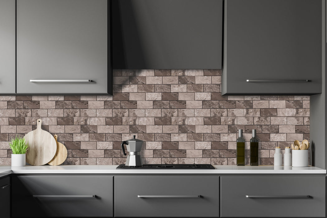 Silver Shadow Marble 2"x4" Brick Honed on 12" x 12" Mesh Mosaic Tile - Belair Collection