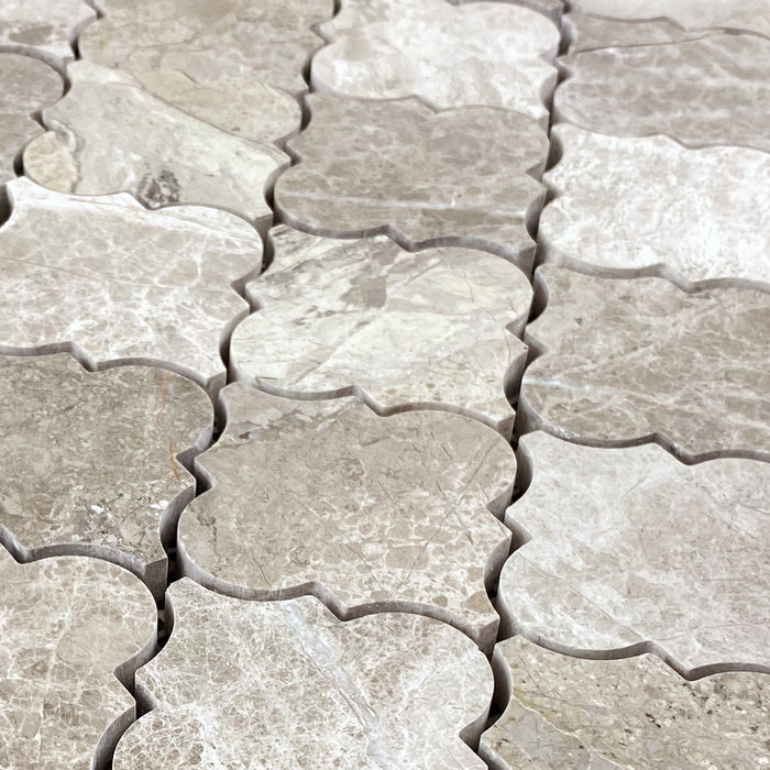 Silver Shadow Marble Casablanca on 12" x 12" Mesh Mosaic Tile - Belair Collection
