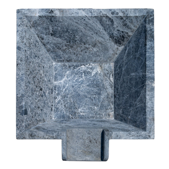 Silver Shadow Marble Natural Stone Pool Square Cascade Water Bowl - Belair Collection