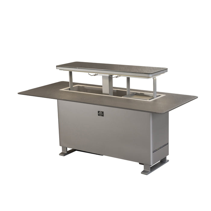 Elevato Smart Bar Table, Sandstone Black, 5.3 cu.ft fridge and freezer with Bluetooth control