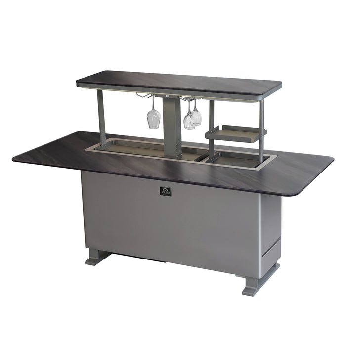 Elevato Smart Bar Table, Midnight Marble, 5.3 cu.ft fridge and freezer with Bluetooth control