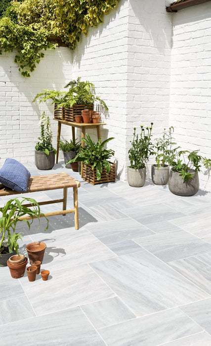 Solto White Marble Tumbled Pavers - Full Truckload