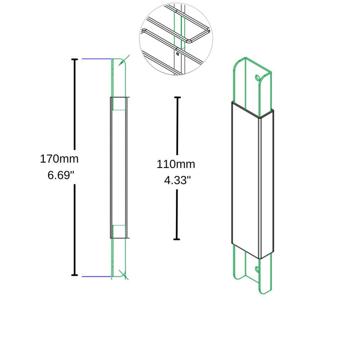 H-Type Wall Mounted Wine Rack Coupler & Spacer