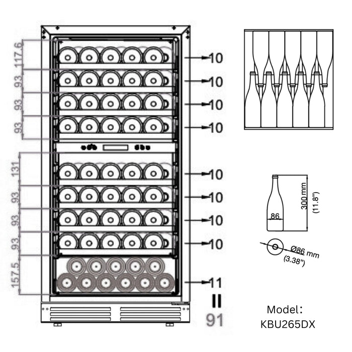 47-Inch Upright Triple-Zone Wine & Beverage Center