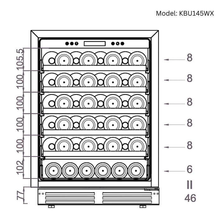 Ultimate Under-Bench Wine & Beverage Refrigerator Combo with Low-E Glass Door