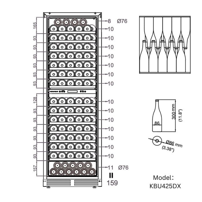 Tall Dual Zone Upright Wine Cooler | Low-E Glass & Silent Cooling