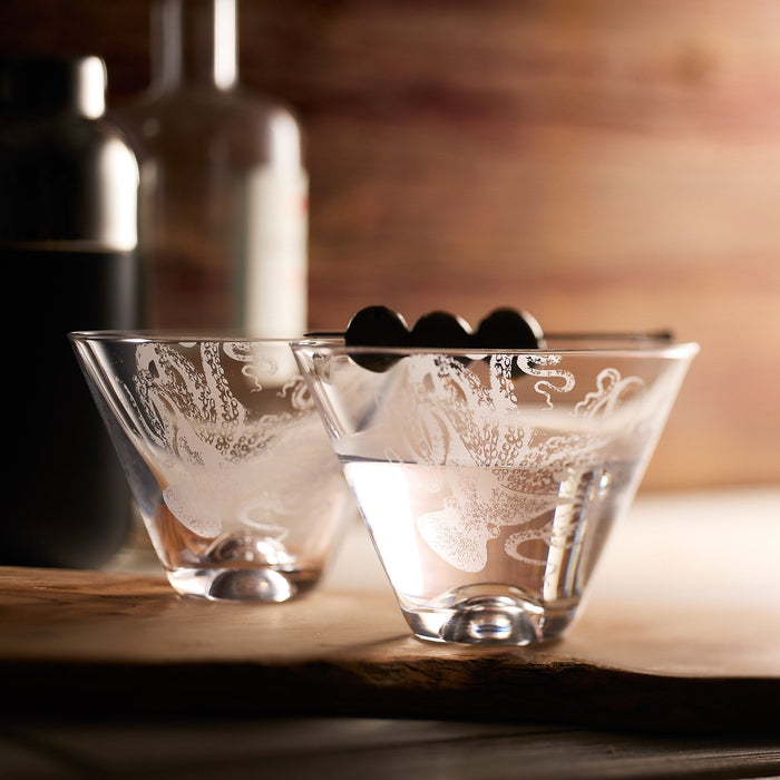 Lucy Stemless Martini Glasses, Set of 2