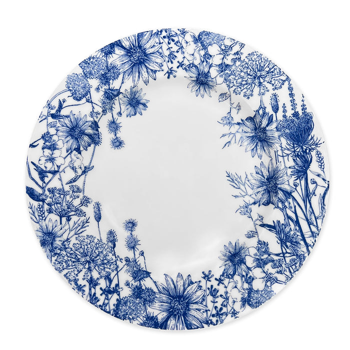 Summer Blues Rimmed Dinner Plate