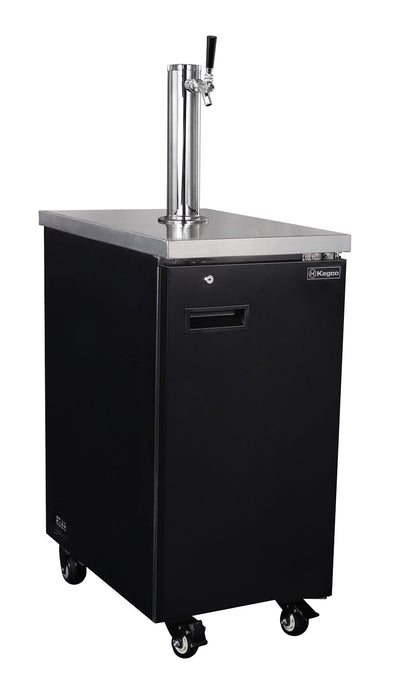 Slim 18" Wide Cold Brew Coffee Single Tap Black Commercial Kegerator