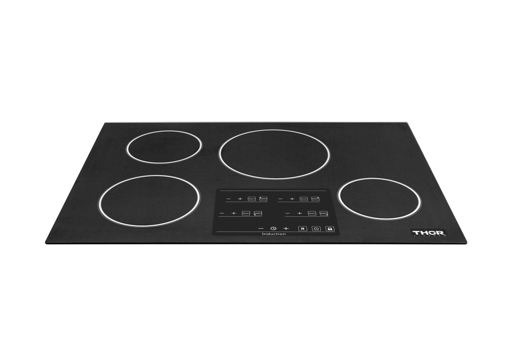 Thor Kitchen 30 in. Glass Induction Cooktop in Black with 4 Elements, TEC3001iC1