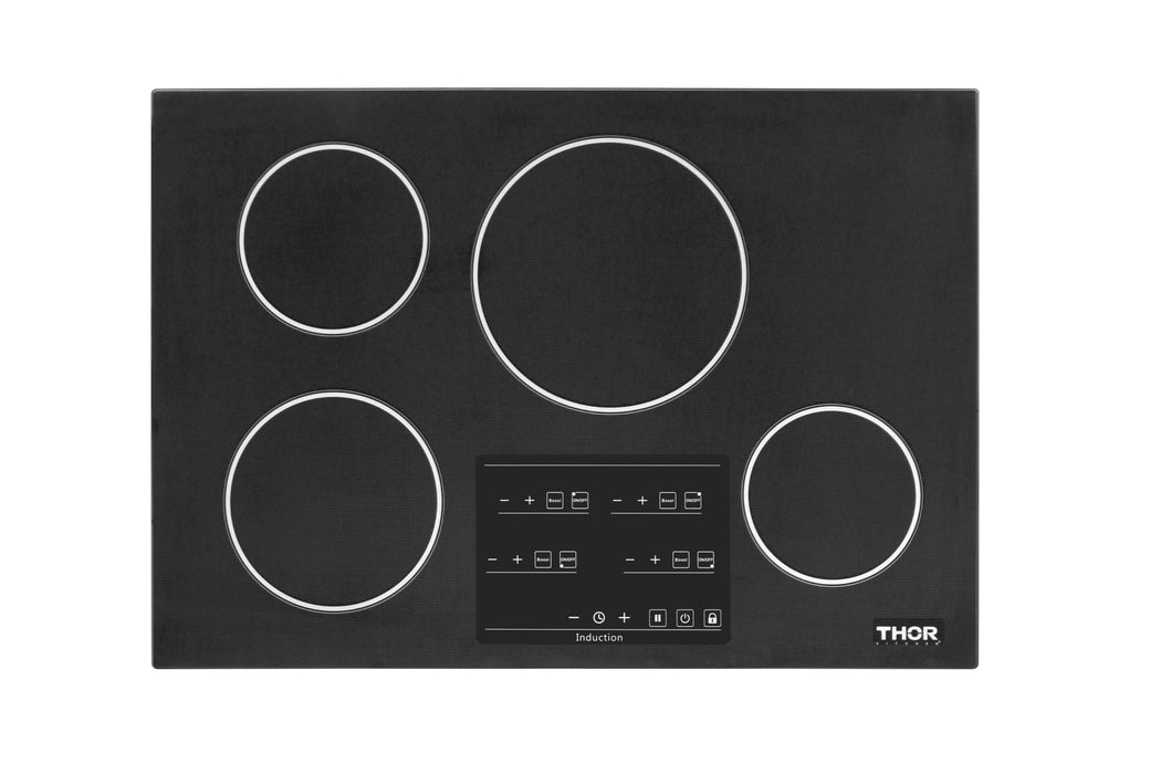 Thor Kitchen 30 in. Glass Induction Cooktop in Black with 4 Elements, TEC3001iC1