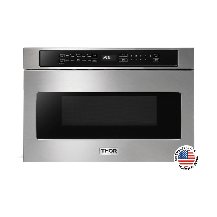 THOR Kitchen 24" 1.2 Cu. Ft. Microwave Drawer In Stainless Steel, TMD2401