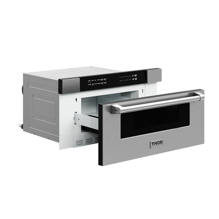 THOR Contemporary Package - 36" Gas Range, Range Hood, Refrigerator, Dishwasher, Microwave and Wine Cooler, THOR-AP-ARG36-A142