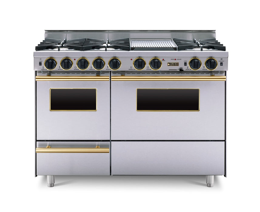 48” LP Gas True Dual-Fuel Self-Cleaning Convection Range - Open Burners